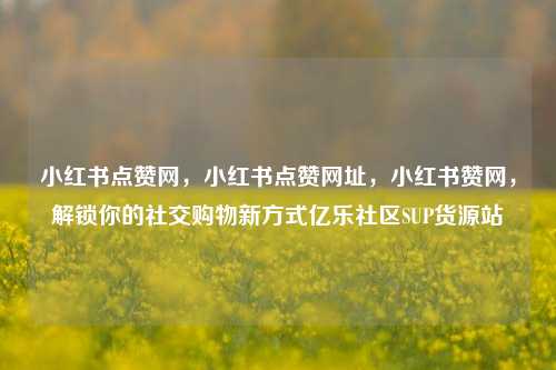 小红书点赞网，小红书点赞网址，小红书赞网	，解锁你的社交购物新方式亿乐社区SUP货源站  第1张